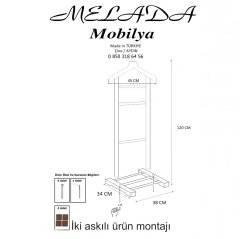 Melada Mobilya Gürgen Tekli Dilsiz Uşak Ceviz Cilalı