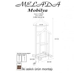 Melada Mobilya Gürgen Çift Tepeli Dilsiz Uşak Ham Cilalı Sehpalı