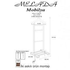 Melada Mobilya Gürgen Tekli Dilsiz Uşak Ceviz Basic