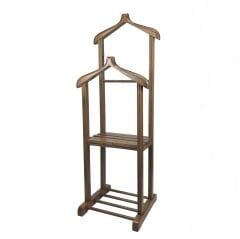 Melada Mobilya Gürgen Çift Tepeli Dilsiz Uşak Cilalı Ceviz Basic Sehpalı