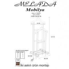 Melada Mobilya Gürgen Çift Tepeli Dilsiz Uşak Mavi Basic