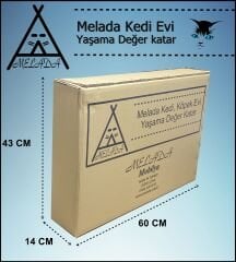 Melada Kedi Evi Dış Ortam Uygun Ahşap Kedi Evi OSB 61x41x36 cm