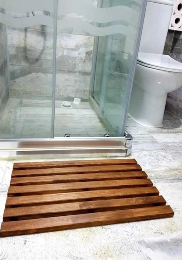 Kadima Ahşap Banyo Paspası 40x40 cm