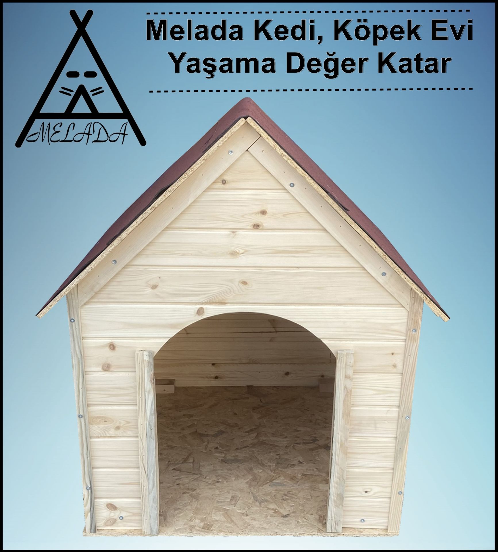 Melada Köpek Kulübesi Büyük Boy Ahşap 100x100x78 cm