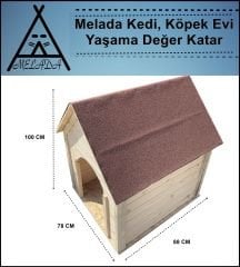Melada Köpek Kulübesi Büyük Boy Ahşap 100x100x78 cm