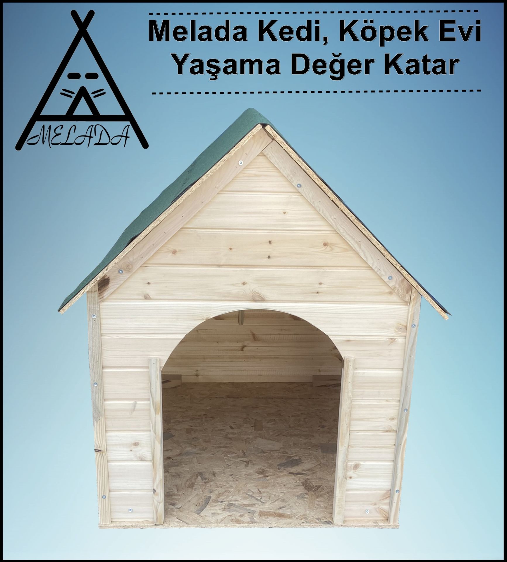Melada Köpek Kulübesi Büyük Boy Ahşap 100x100x78 cm