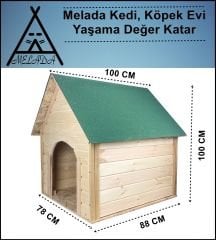 Melada Köpek Kulübesi Büyük Boy Ahşap 100x100x78 cm
