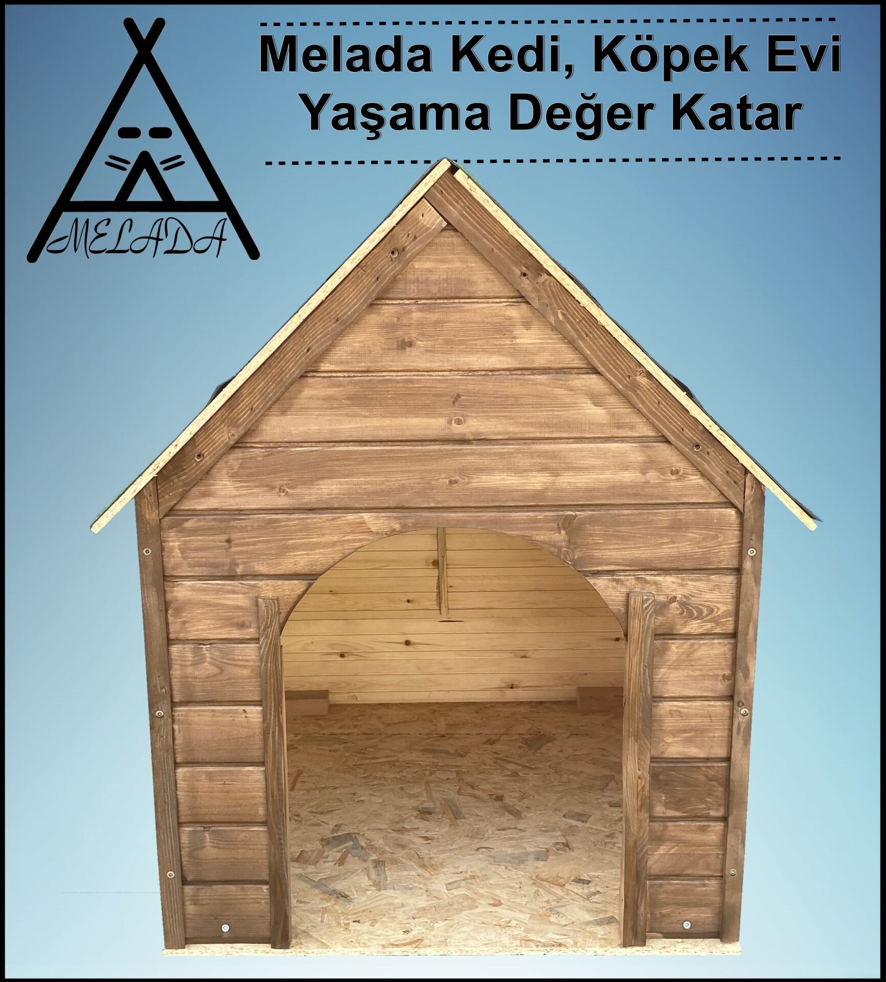 Melada Köpek Kulübesi Büyük Boy Ahşap 100x100x78 cm
