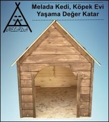 Melada Köpek Kulübesi Büyük Boy Ahşap 100x100x78 cm