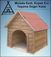Melada Köpek Kulübesi Büyük Boy Ahşap Ceviz 100x100x78 cm