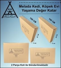 Melada Köpek Kulübesi Büyük Boy Ahşap Ceviz 100x100x78 cm