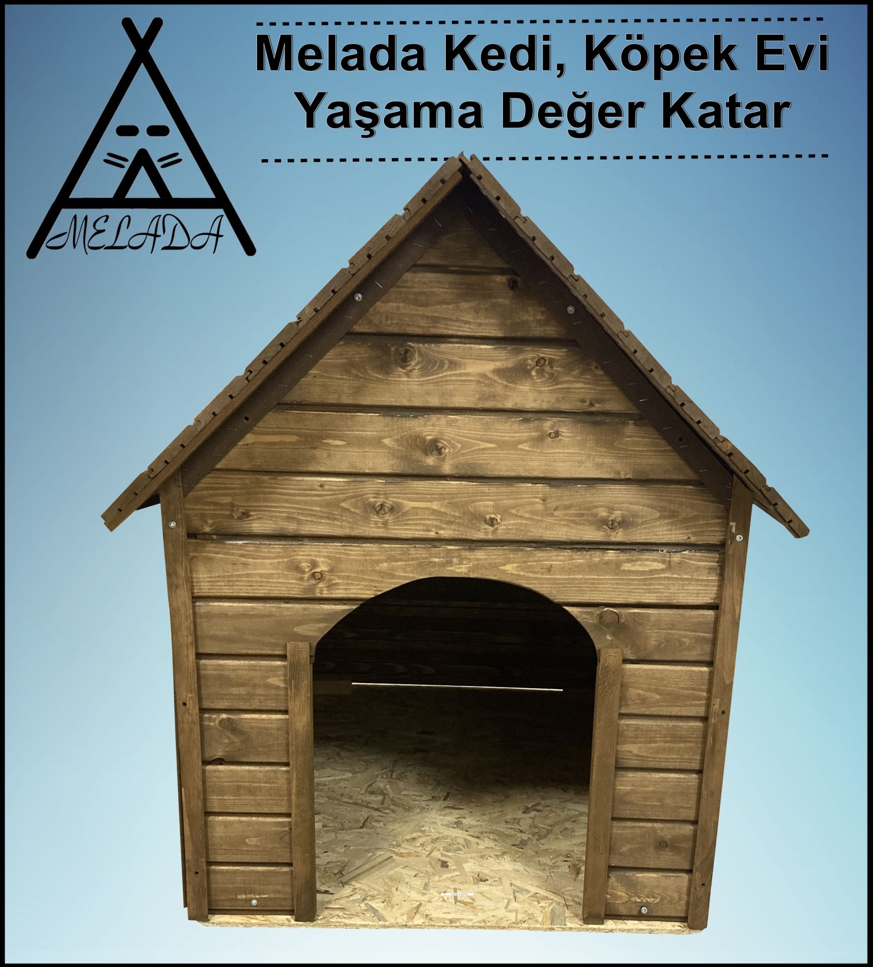 Melada Köpek Kulübesi Büyük Boy Ahşap 100x100x78 cm