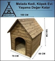 Melada Köpek Kulübesi Büyük Boy Ahşap 100x100x78 cm