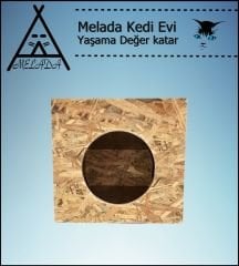 Melada Kedi Evi Dış Ortam Uygun Ahşap Kedi Evi OSB 60x40x40 cm