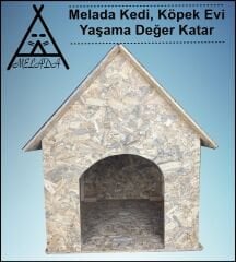 Melada Köpek Kulübesi Büyük Boy OSB  XL Kırmızı Çatılı100x100x78 cm