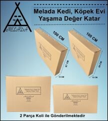 Melada Köpek Kulübesi Büyük Boy OSB  XL Kırmızı Çatılı100x100x78 cm