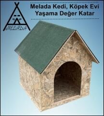 Melada Köpek Kulübesi Büyük Boy OSB XL Yeşil Çatılı 100x100x78 cm