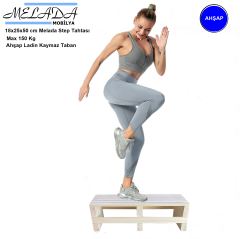 18 cm Yükseklikte Doğal Ahşaptan Ev içi Kullanıma Uygun Kaymaz Tabanlı Step Tahtası 18x25x50 cm