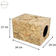 KINKY Kedi Evi Dış Ortam Uygun Ahşap Kedi Evi OSB 34x27x24 cm