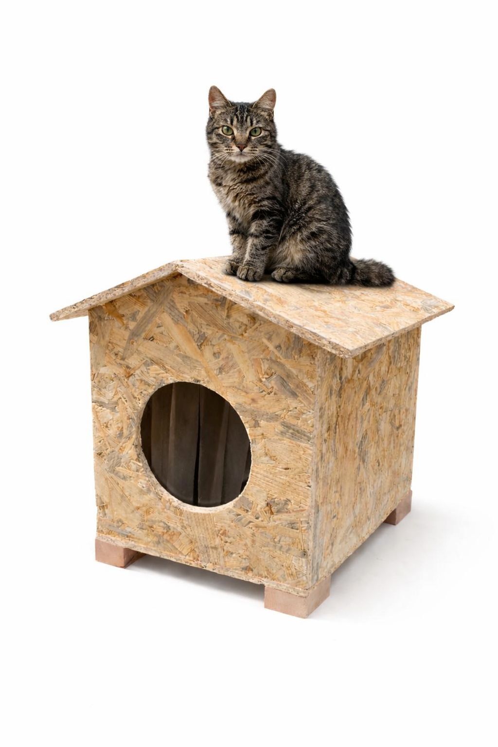 MELADA Kedi yuvası Yağmura Ve Soğuğa Dayanıklı Osb Kedi Evi Yuvası (DENİZ TUT.)Kurulu Teslimat