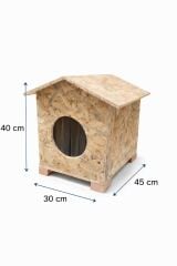 MELADA Kedi yuvası Yağmura Ve Soğuğa Dayanıklı Osb Kedi Evi Yuvası (DENİZ TUT.)Kurulu Teslimat